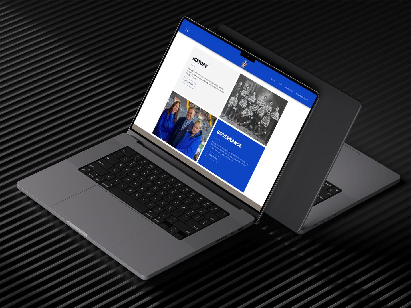 MacBook Pro laptop illustrating the Kilmarnock Football Club website